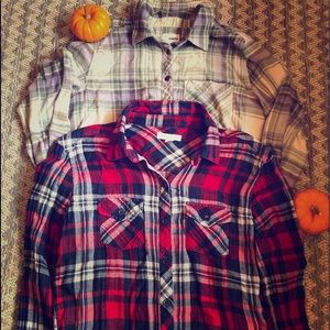 Set of Plaid button down shirts